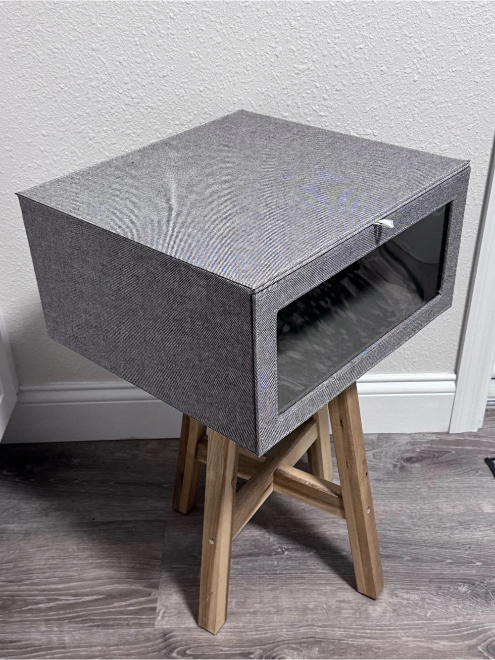 Cambridge Drop-Front Sweater Box in Grey - The Container Store EUC